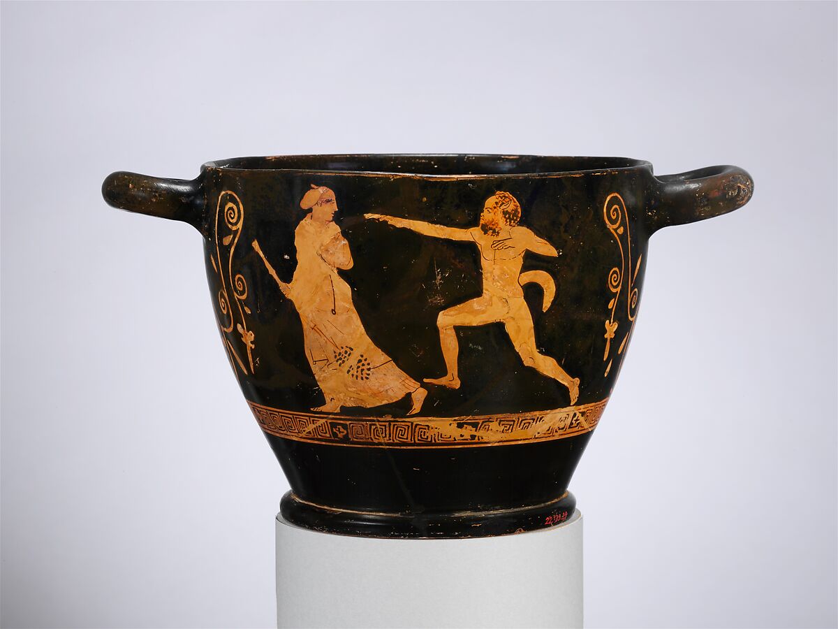 Terracotta skyphos (deep drinking cup), Recalls the Aberdeen Painter, Terracotta, Greek, Attic 