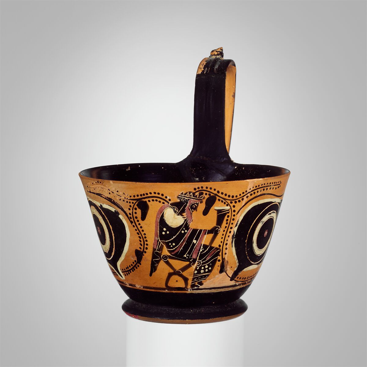 Terracotta kyathos (cup-shaped ladle), Attributed to the Group of Vatican G.57, Terracotta, Greek, Attic