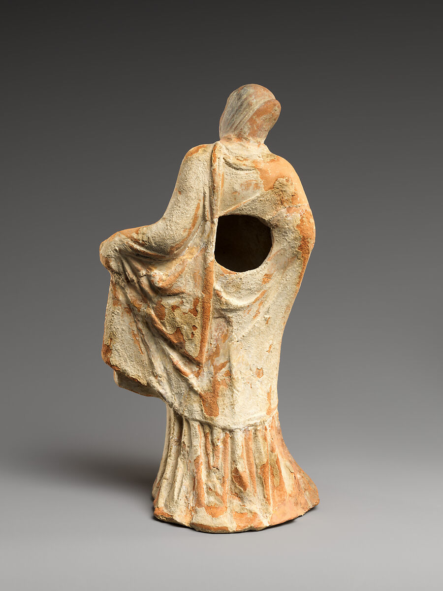 Terracotta statuette of a veiled dancer, Terracotta, Greek, Pontic