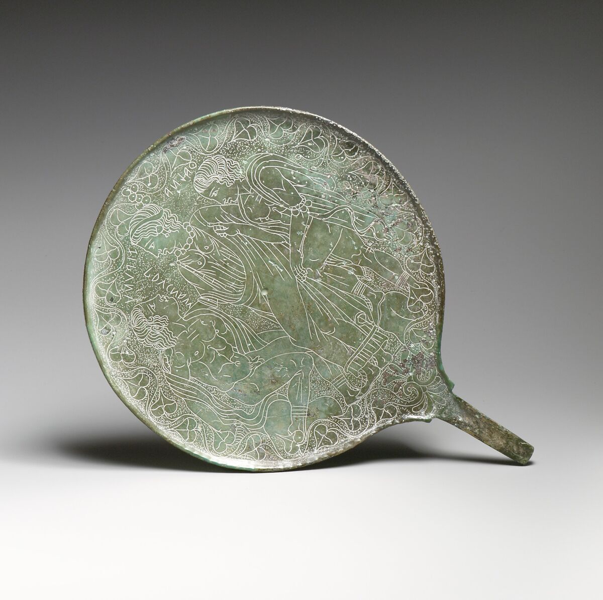 Bronze mirror, Bronze, Etruscan 