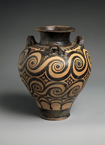 Terracotta jar with three handles