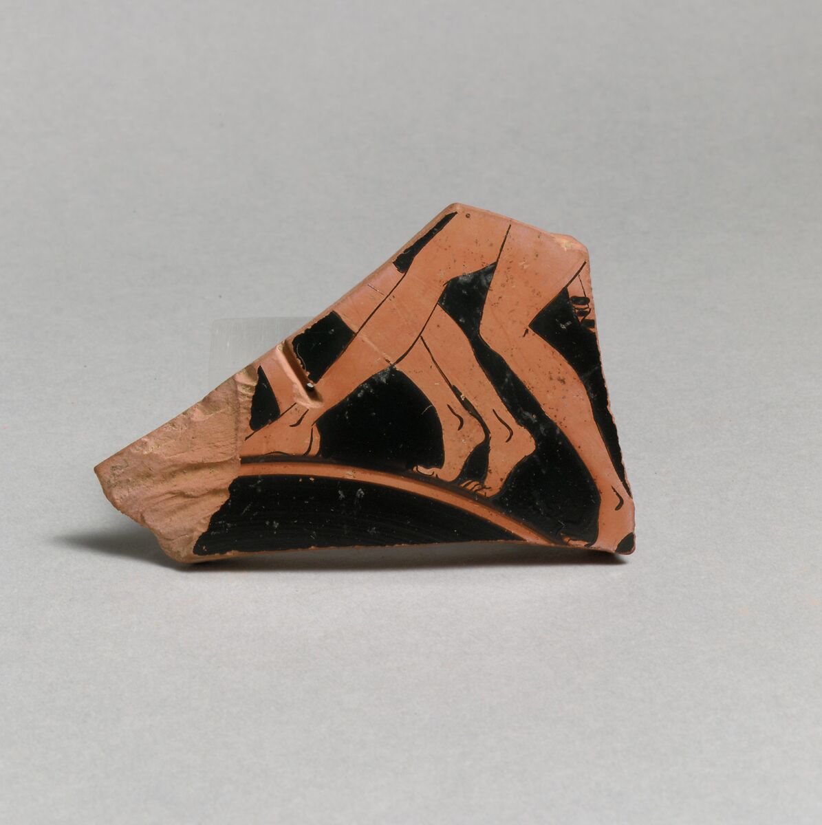 Fragment of a terracotta kylix (drinking cup), Attributed to Douris, Terracotta, Greek, Attic