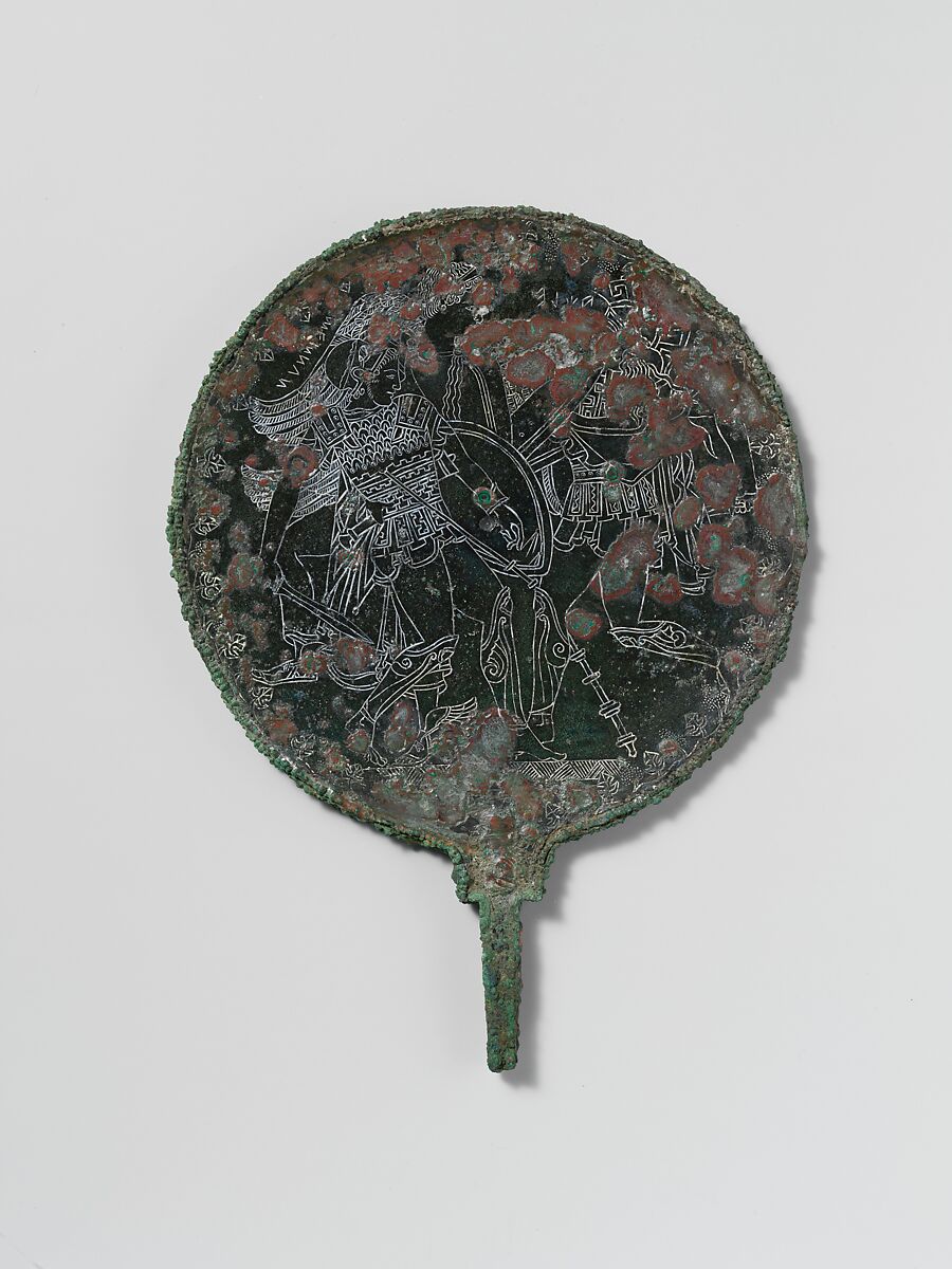 Bronze mirror, Bronze, Etruscan 