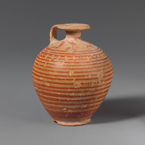 Terracotta aryballos (oil flask)