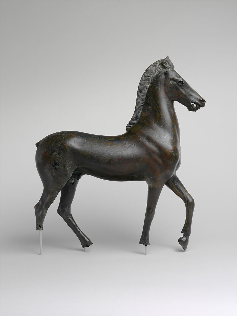 Bronze statuette of a horse, Bronze, Greek 