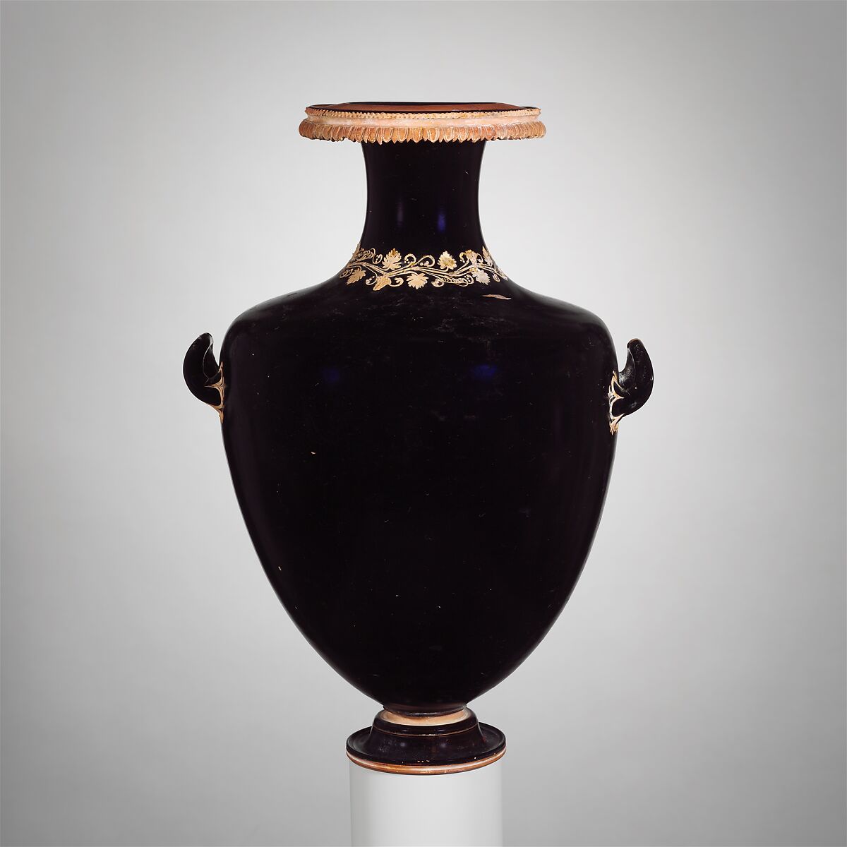 Terracotta hydria (water jar), Terracotta, Greek, Attic