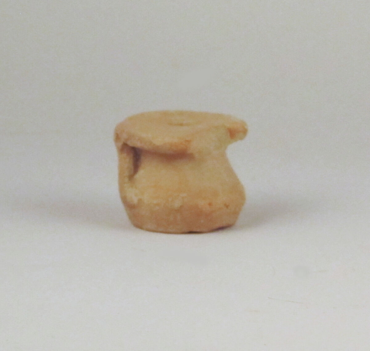 Fragment of a miniature vase, Terracotta, Greek, Laconian 