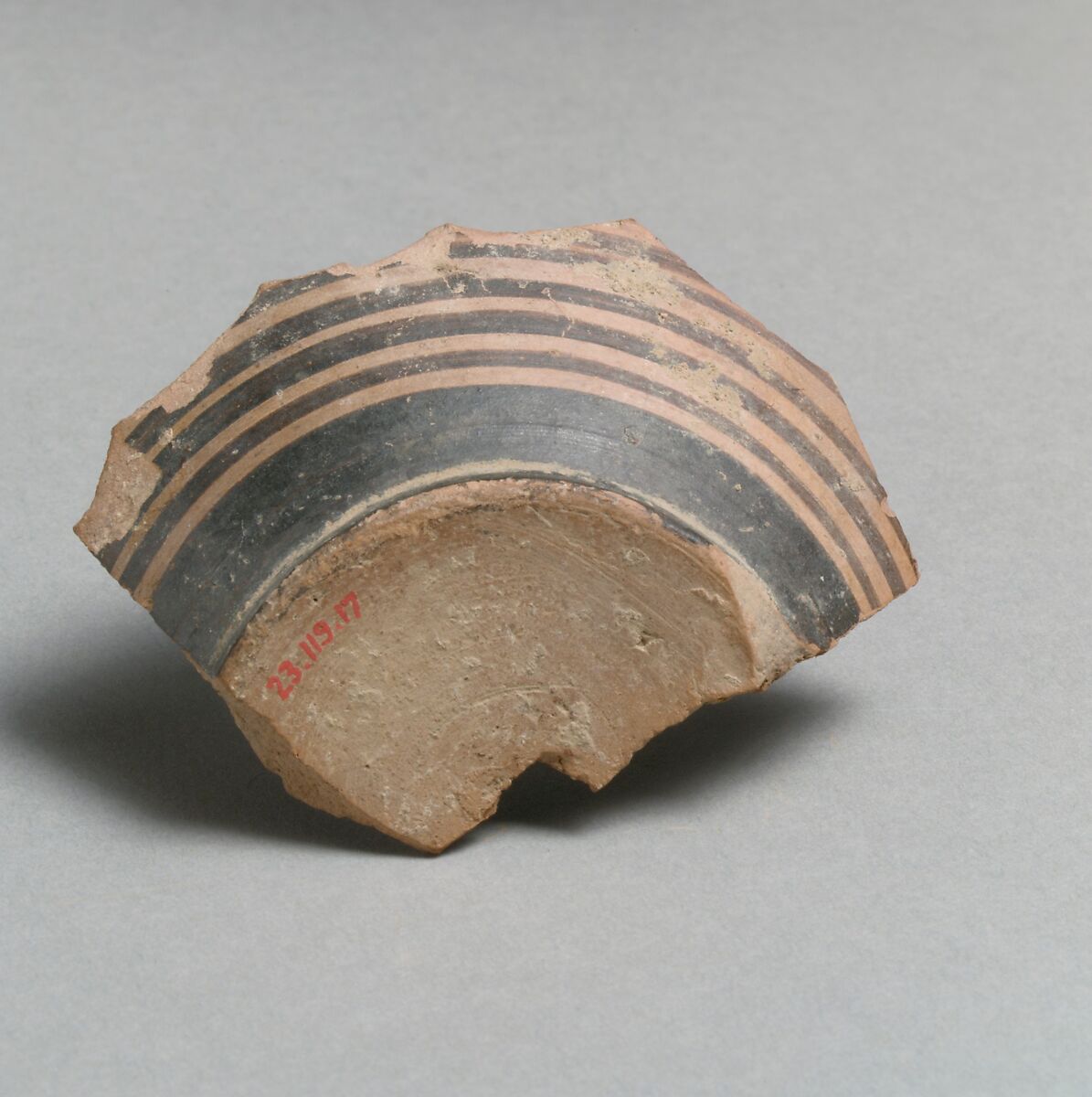 Vase fragment, Terracotta, Greek, Laconian 