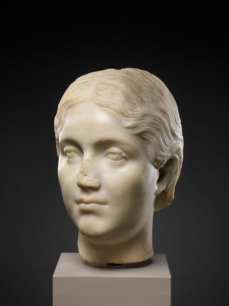 Marble portrait of a young woman, Marble, Roman