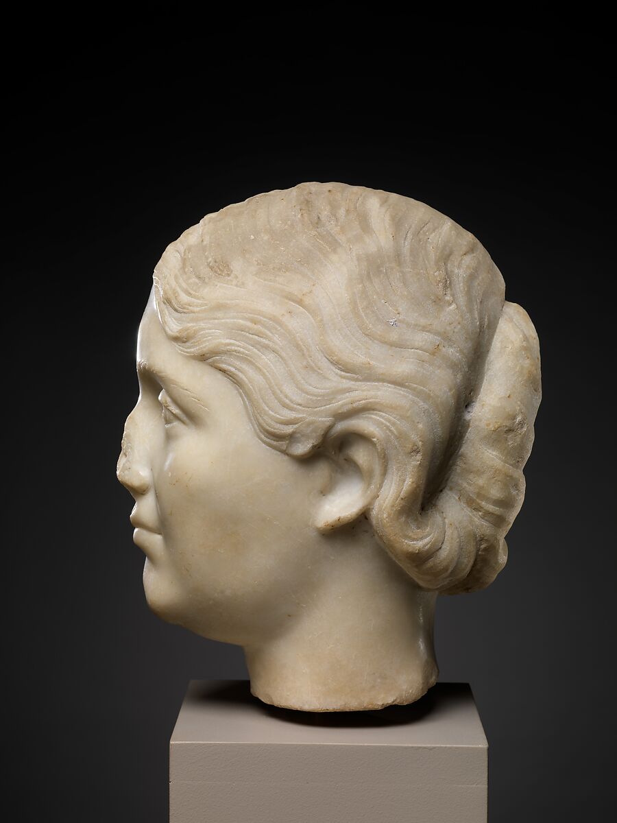 Marble portrait of a young woman, Marble, Roman