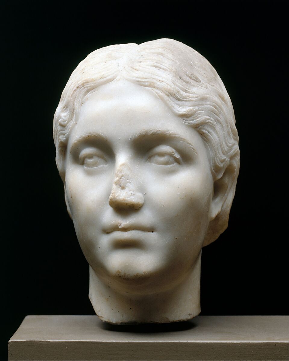 Marble portrait of a young woman, Marble, Roman