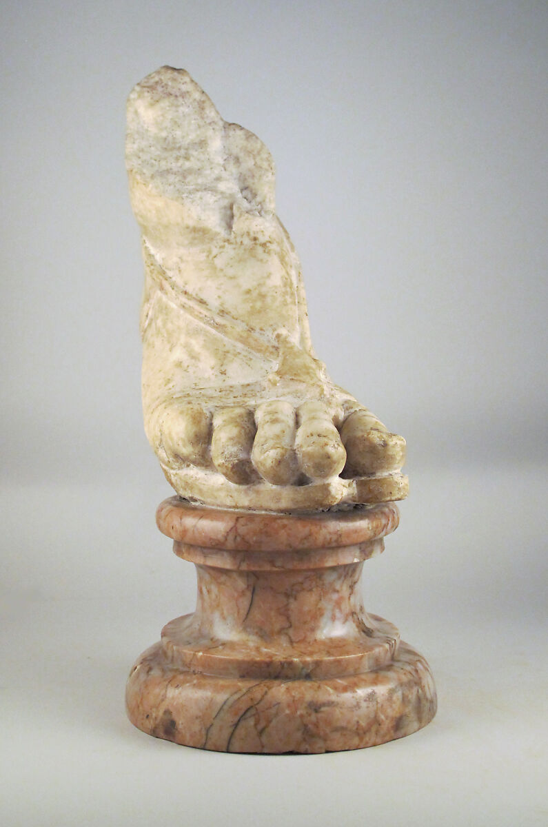 Marble foot of a statue, Marble, Roman 