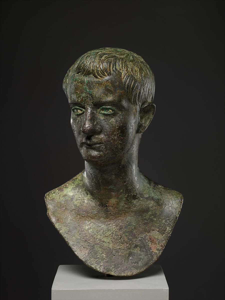 Bronze portrait bust of the emperor Gaius (Caligula), Bronze, Roman