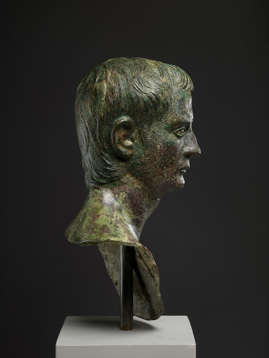 Bronze portrait bust of the emperor Gaius (Caligula), Bronze, Roman