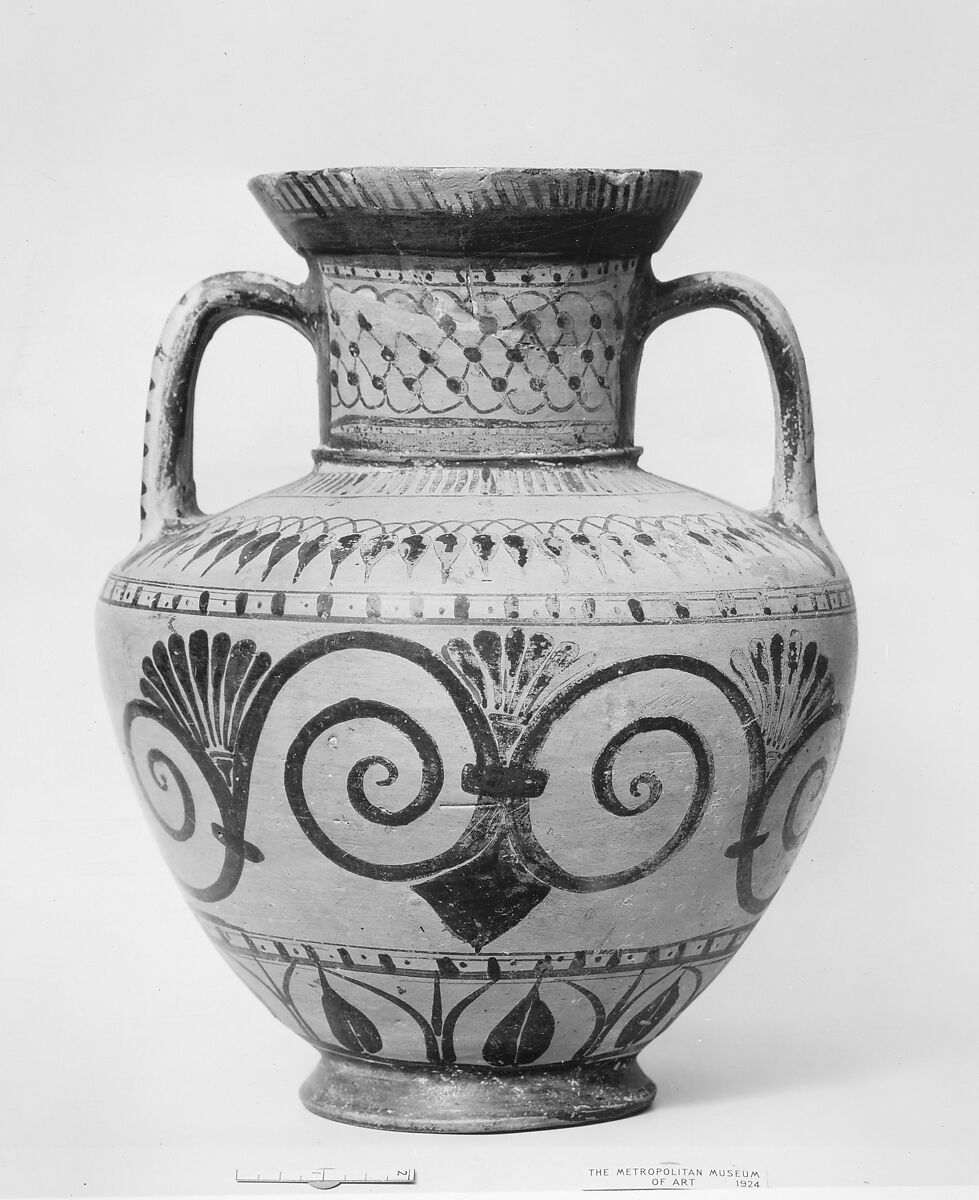 Terracotta amphora (storage jar), Terracotta, Rhodian (Fikellura) 