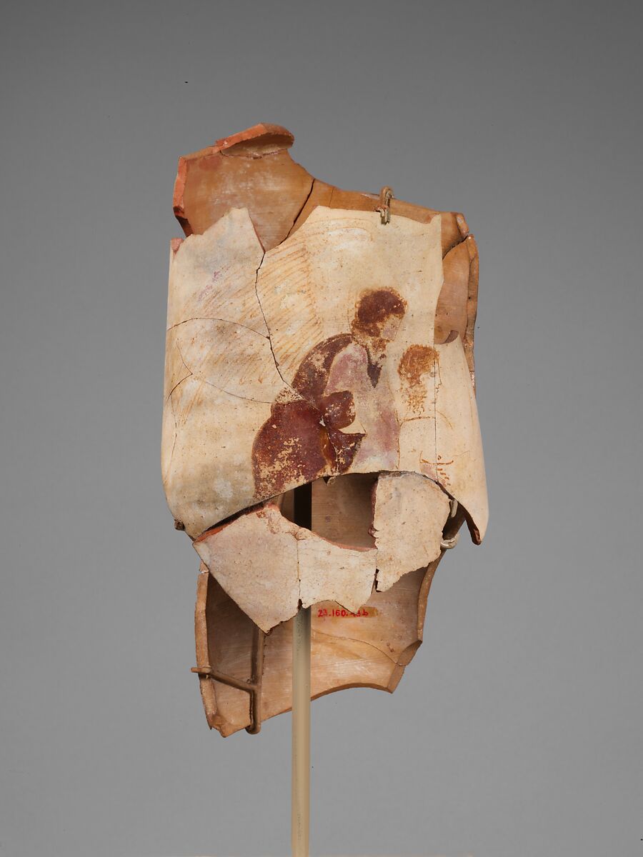 Terracotta lekythos (oil flask), Attributed to the Painter of the New York Hypnos, Terracotta, Greek, Attic 