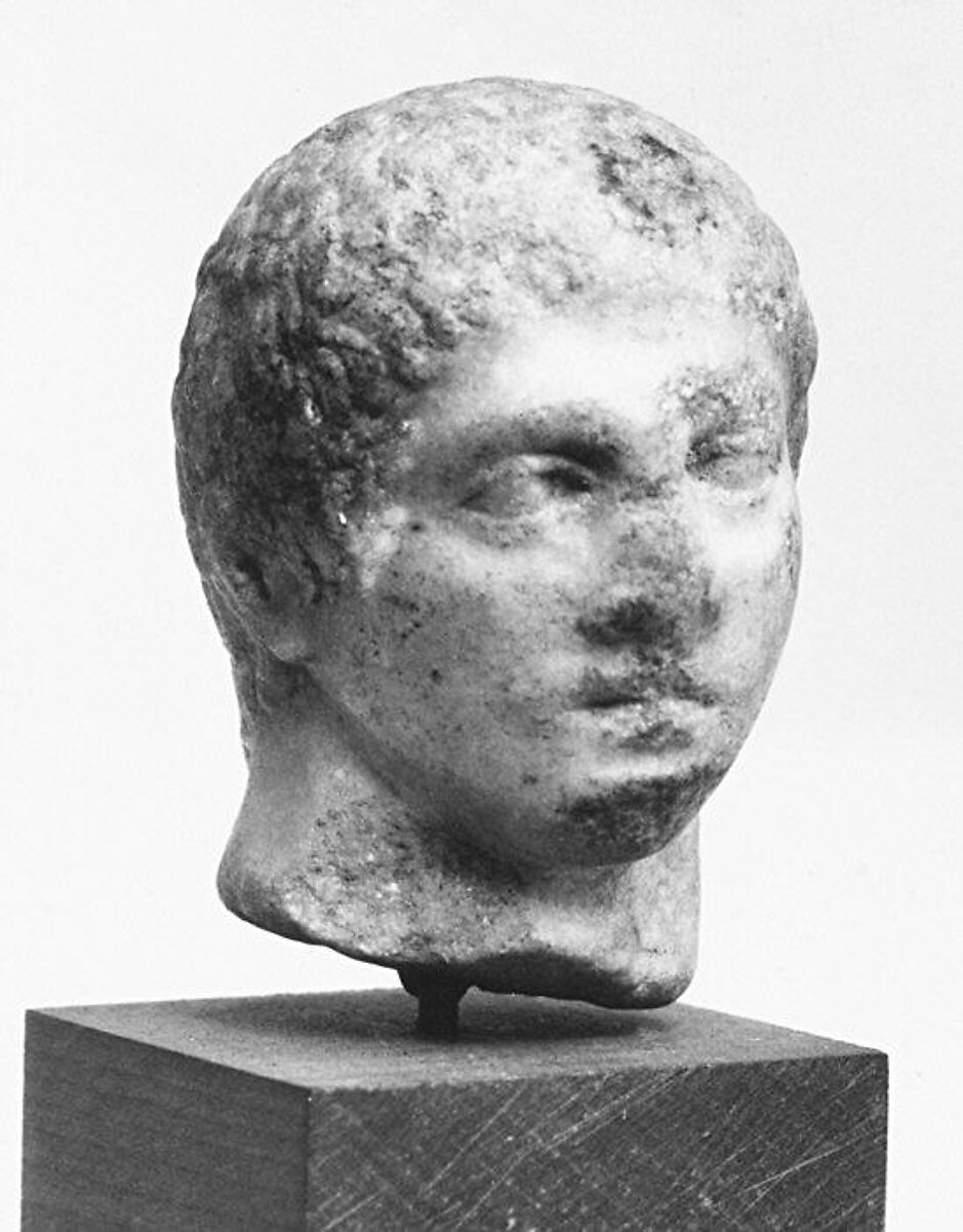 Marble head of a youth, Marble, Greek 