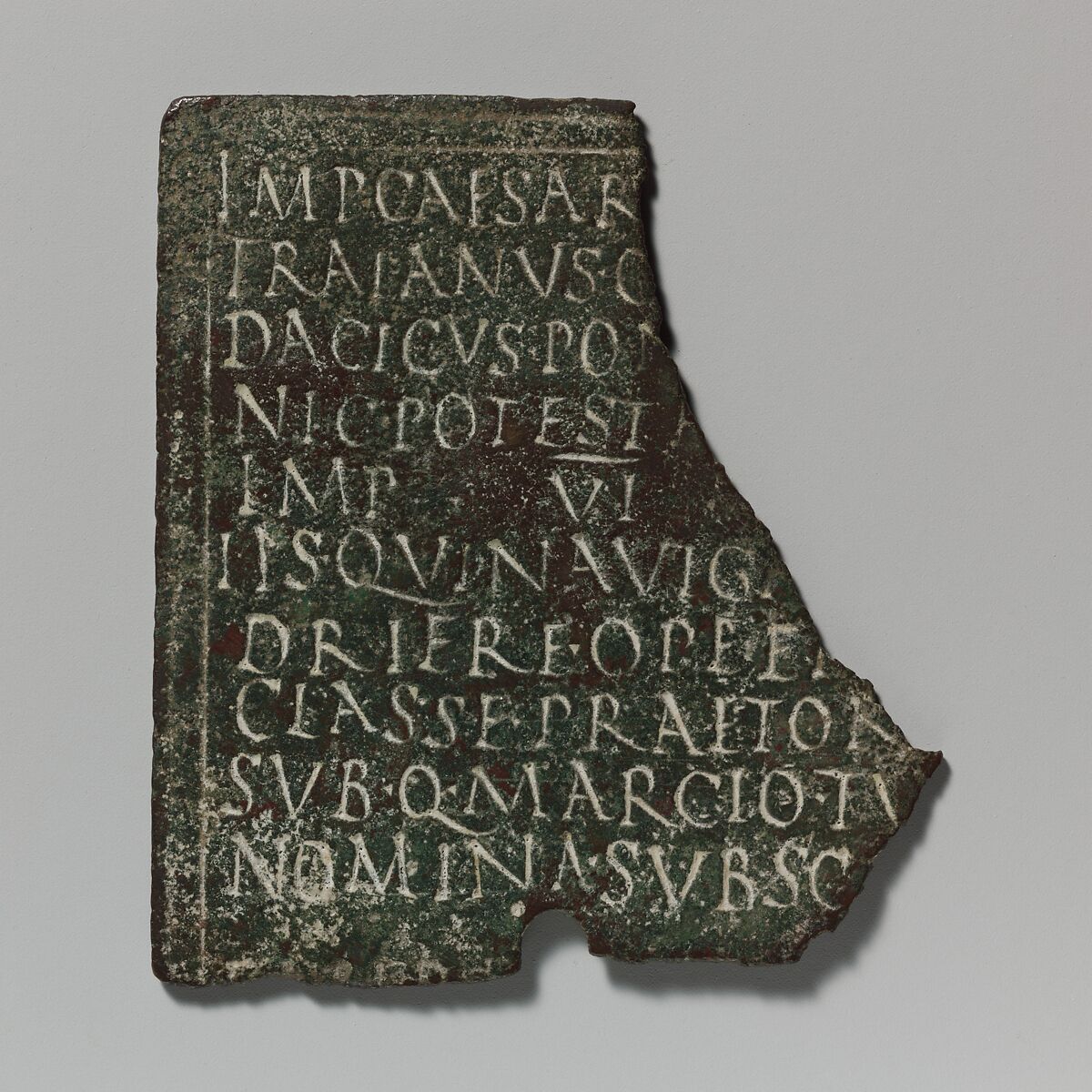 Bronze military diploma fragment, Bronze, Roman 