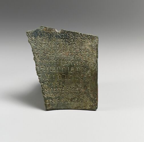 Bronze military diploma fragment