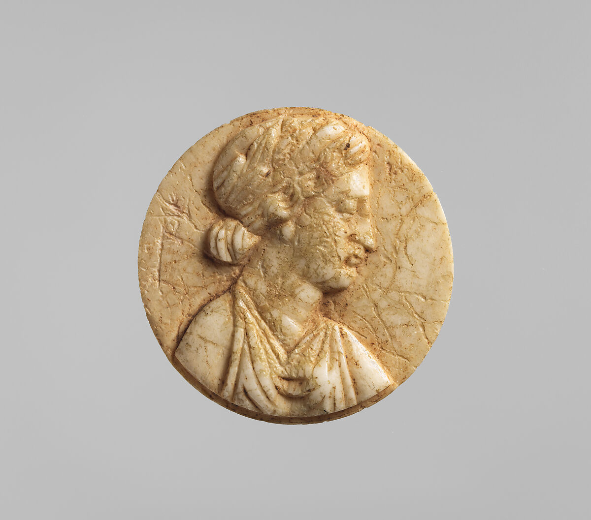 Ivory pyxis (box with lid), Ivory, Roman