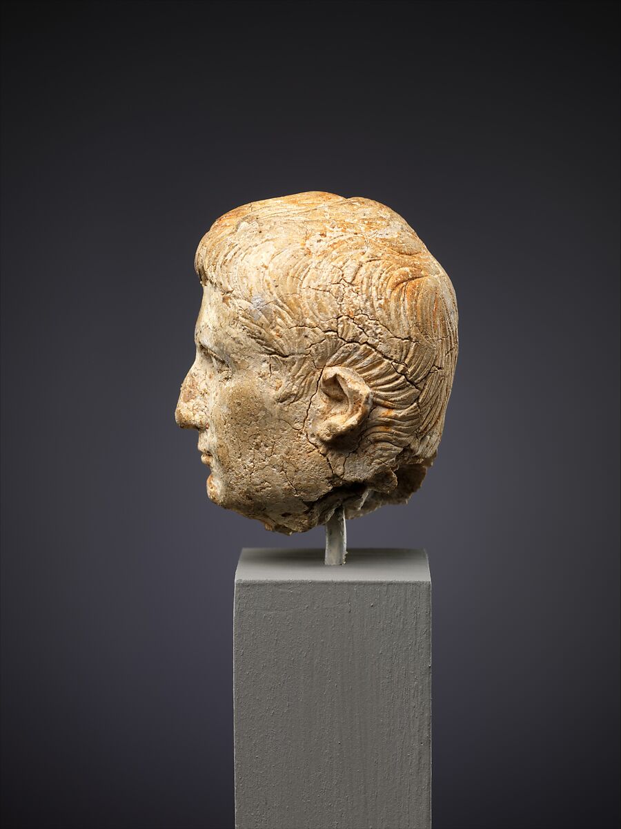 Ivory portrait head of the emperor Augustus, Ivory, Roman