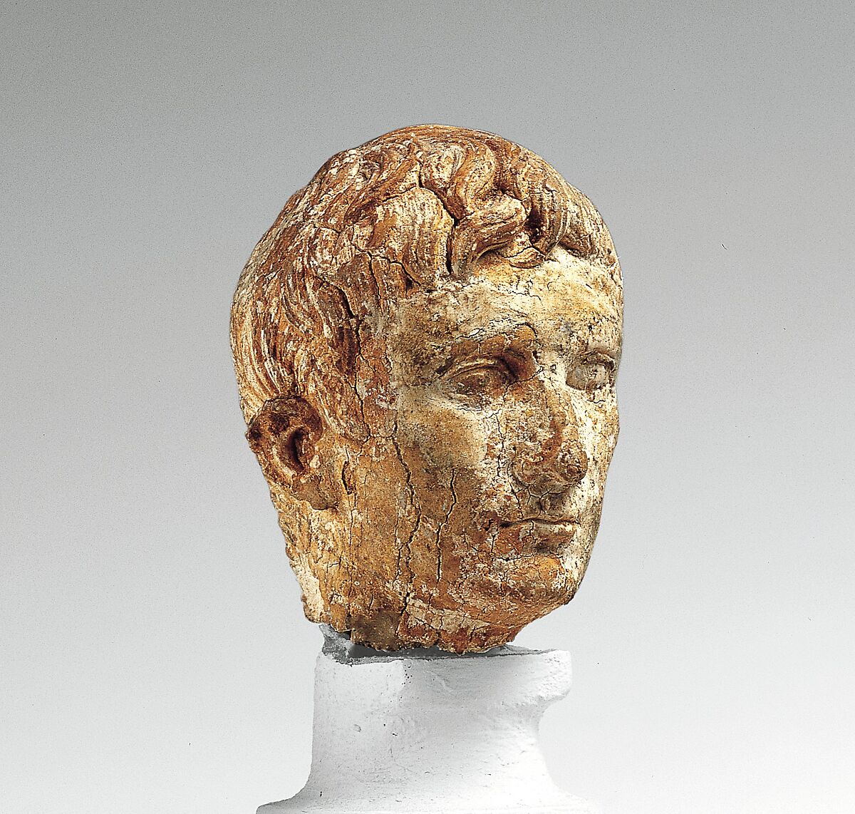 Ivory portrait head of the emperor Augustus, Ivory, Roman