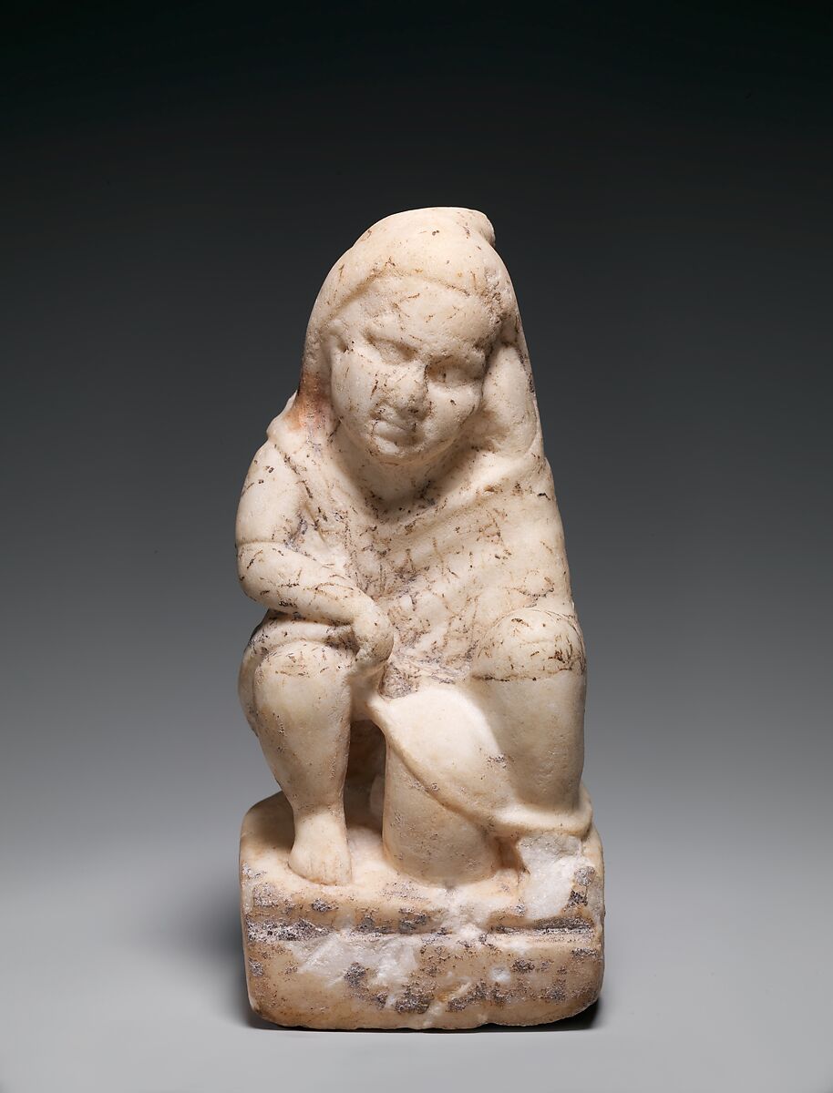 Marble statuette of a slave boy with a lantern, Marble, Roman