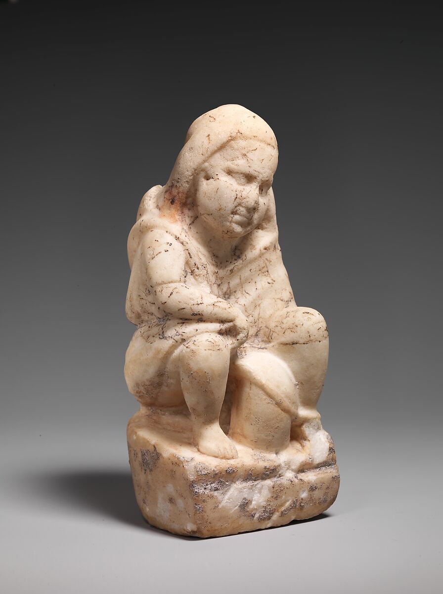 Marble statuette of a slave boy with a lantern, Marble, Roman 