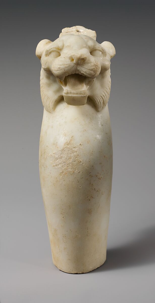 Marble leg of a table with a tiger's head, Marble, Roman 