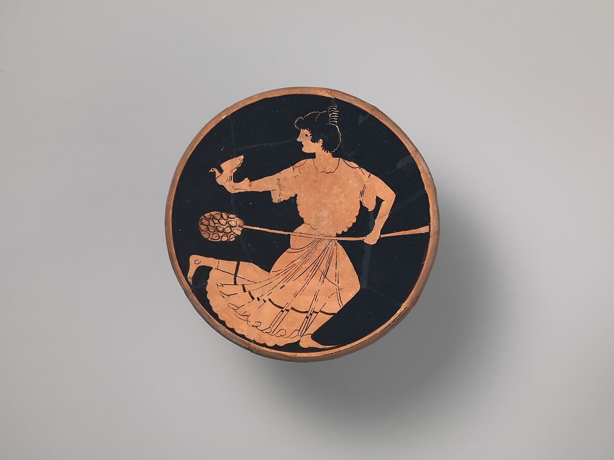 Terracotta kylix (drinking cup), Attributed to the Poseidon Painter, Terracotta, Greek, Attic 