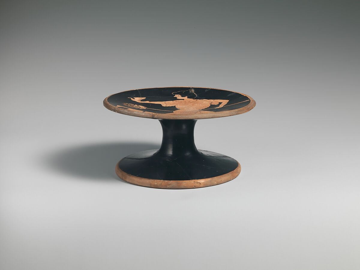 Terracotta kylix (drinking cup), Attributed to the Poseidon Painter, Terracotta, Greek, Attic