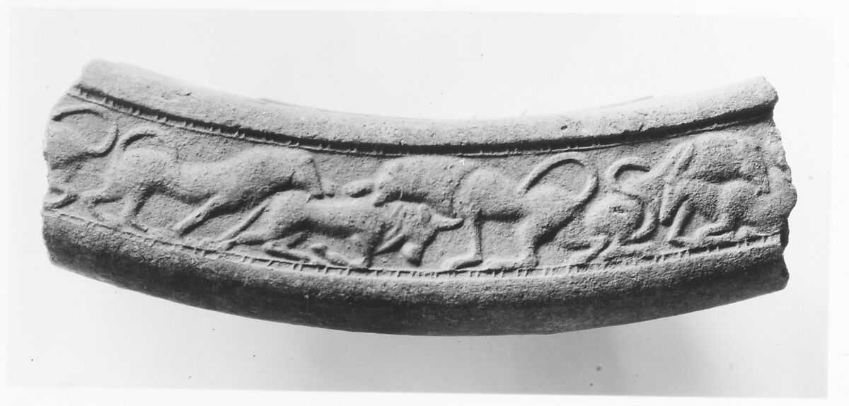 Terracotta brazier fragment, Terracotta, Etruscan