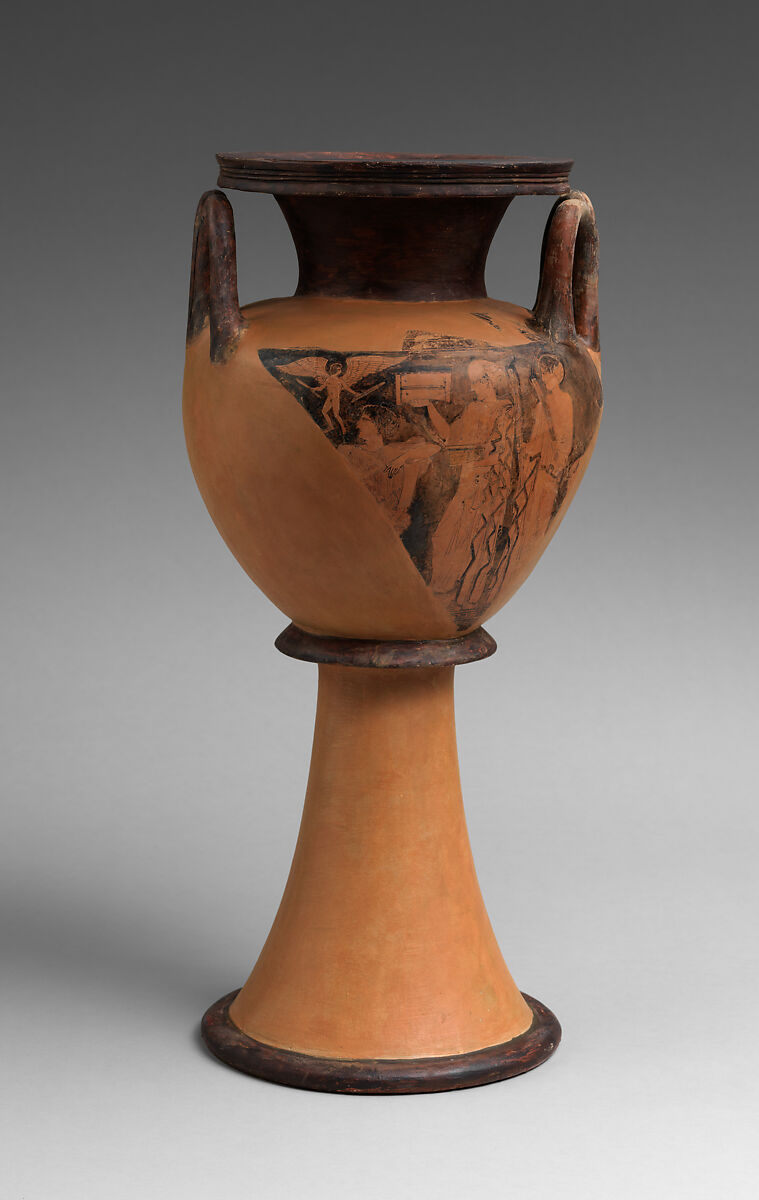 Lebes gamikos, Attributed to the Washing Painter, Terracotta, Greek, Attic