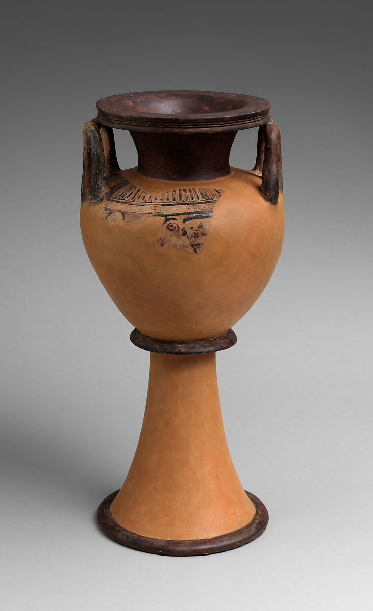 Lebes gamikos, Attributed to the Washing Painter, Terracotta, Greek, Attic