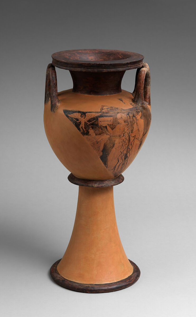 Lebes gamikos, Attributed to the Washing Painter, Terracotta, Greek, Attic