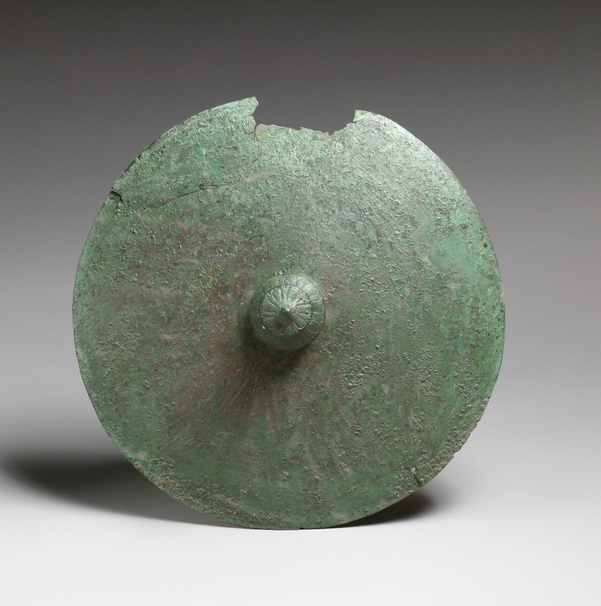 Lid, Bronze, lead, Etruscan 