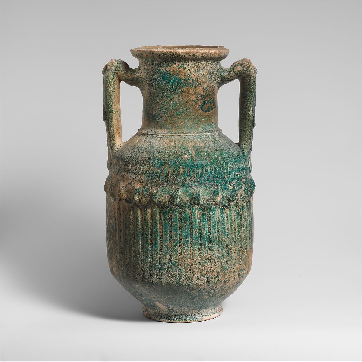 Terracotta amphora (two-handled jar), Terracotta, Roman, Syrian 