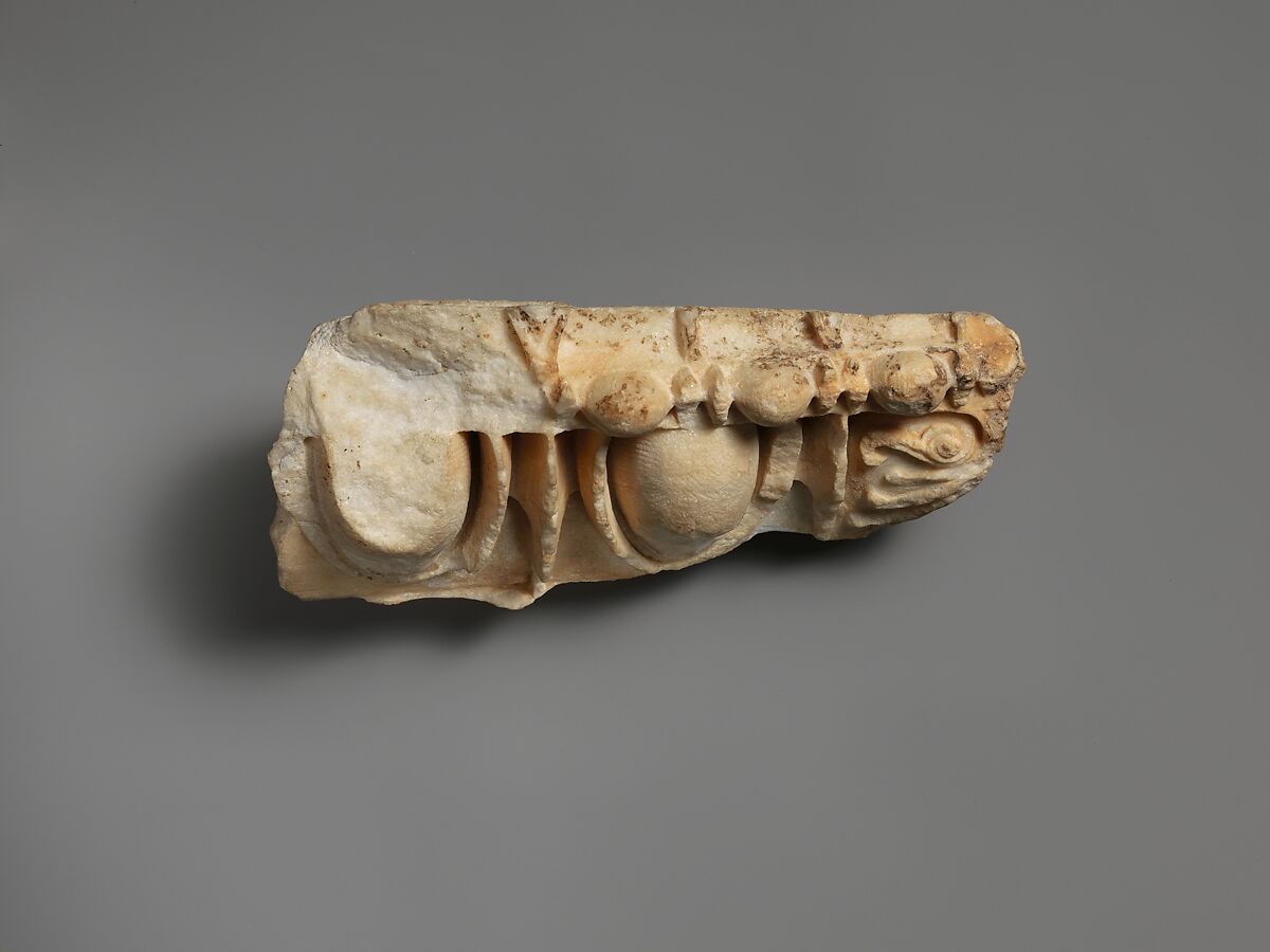 Marble architectural fragment, Marble, Greek 