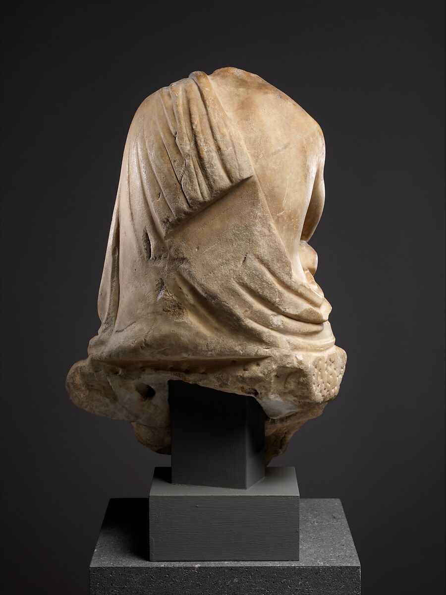 Marble statuette of a seated philosopher, Marble, Roman