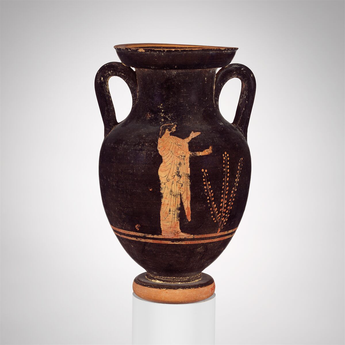 Terracotta amphora (jar), Pose attributed to Praxias Group, Terracotta, Etruscan 