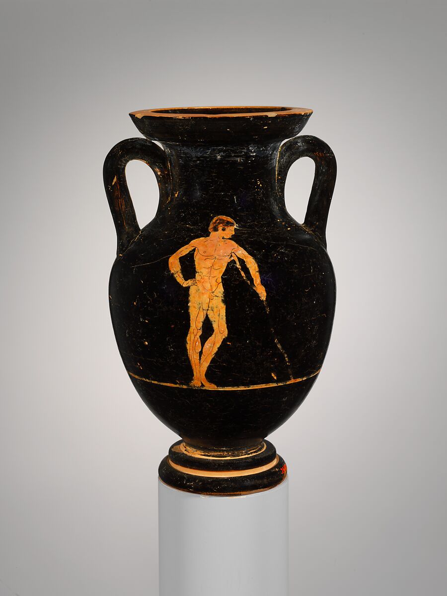 Terracotta amphora (jar), Attributed to the Praxias Group, Terracotta, Etruscan 