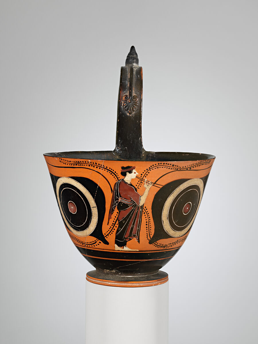 Terracotta kyathos (cup-shaped ladle), Terracotta, Greek, Attic 