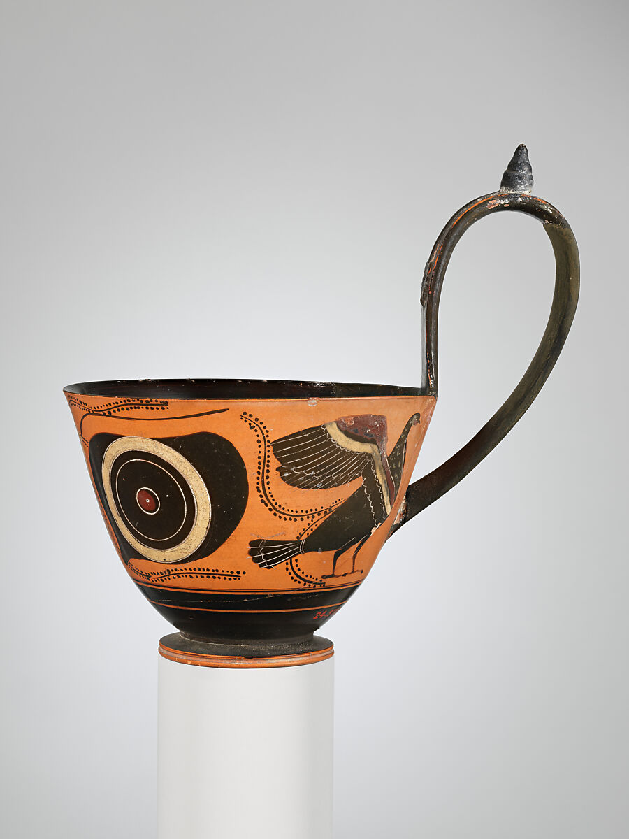 Terracotta kyathos (cup-shaped ladle), Terracotta, Greek, Attic