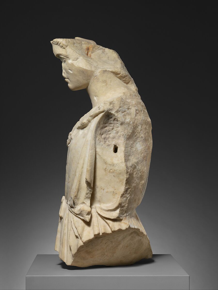 Marble head and torso of Athena, Marble, Pentelic, Roman