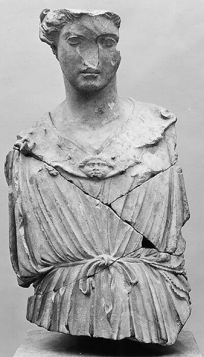 Marble head and torso of Athena, Marble, Pentelic, Roman