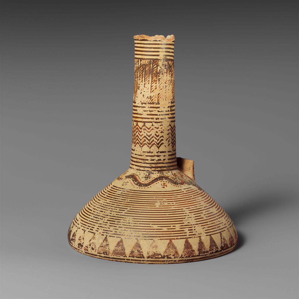 Terracotta oinochoe (jug), Terracotta, Greek, Corinthian 