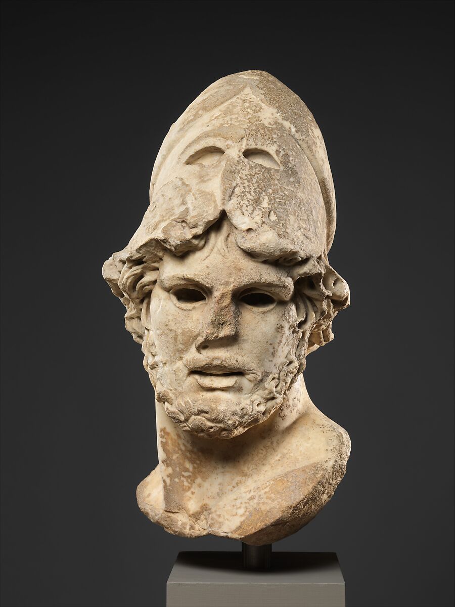 Marble head of a Greek general, Marble, Pentelic ?, Roman 