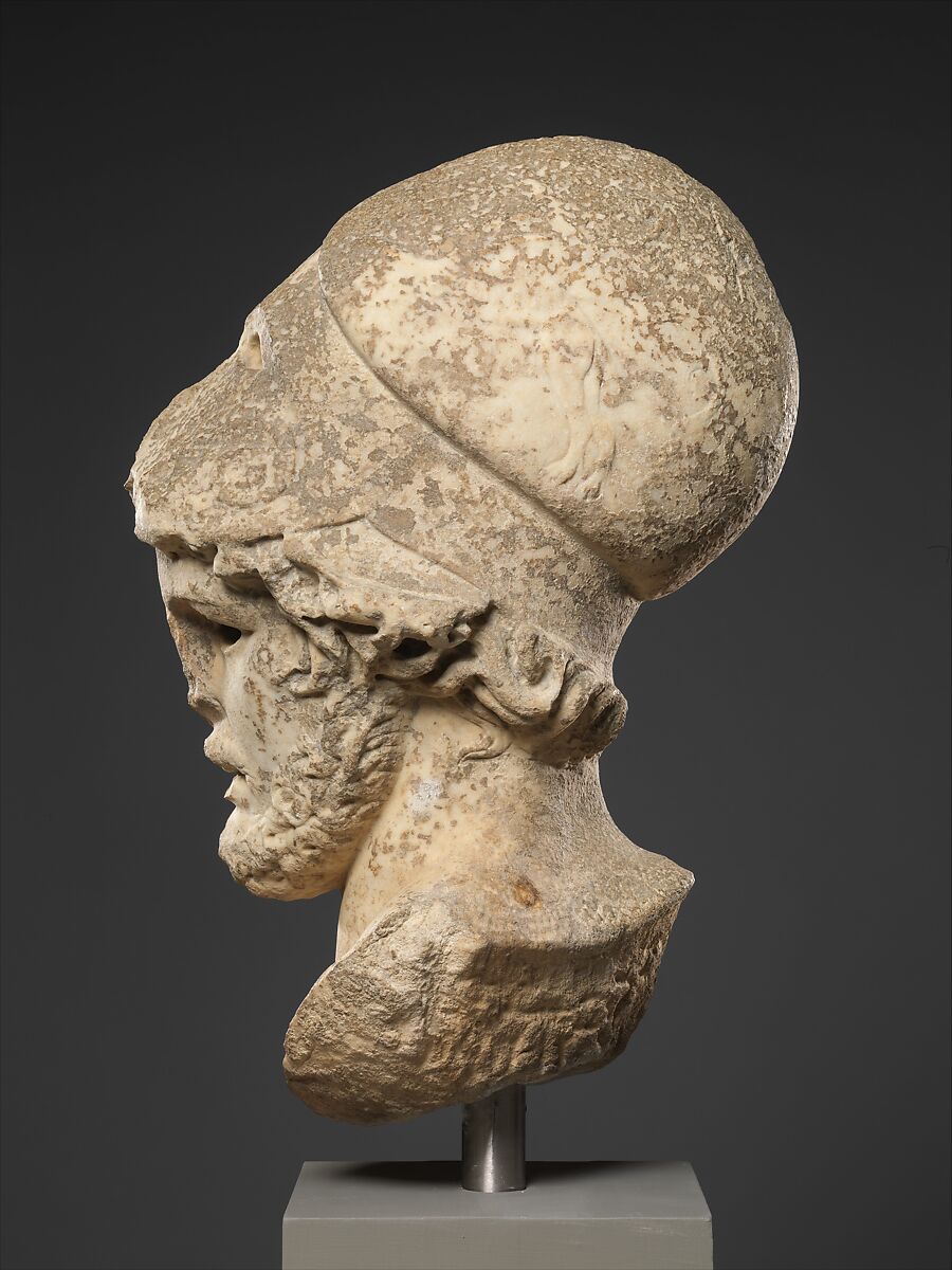 Marble head of a Greek general, Marble, Pentelic ?, Roman