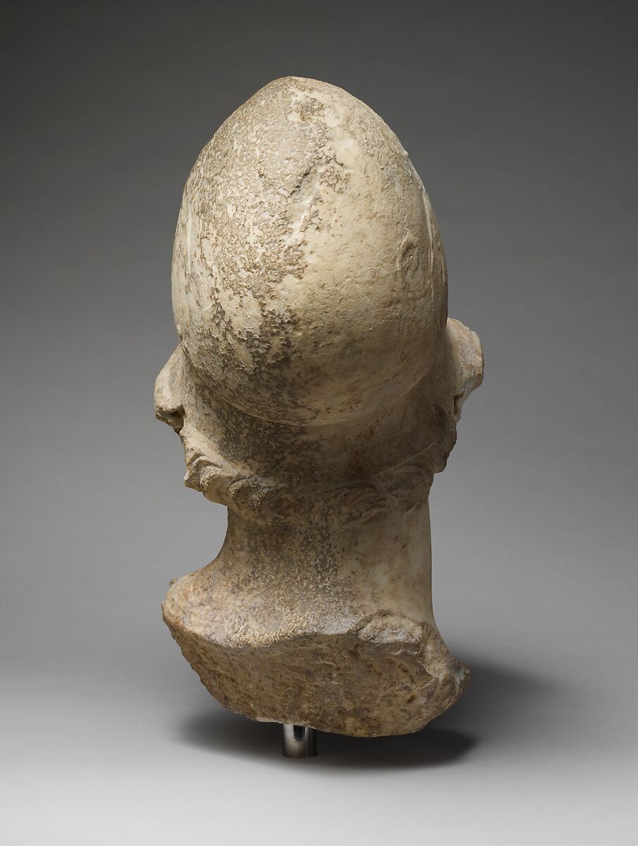 Marble head of a Greek general, Marble, Pentelic ?, Roman