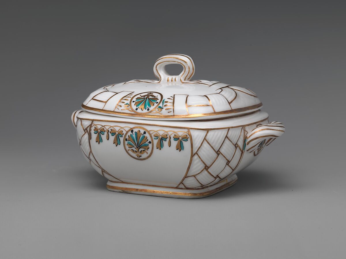 Sugar Bowl, Union Porcelain Works (1863–1922), Porcelain, American 